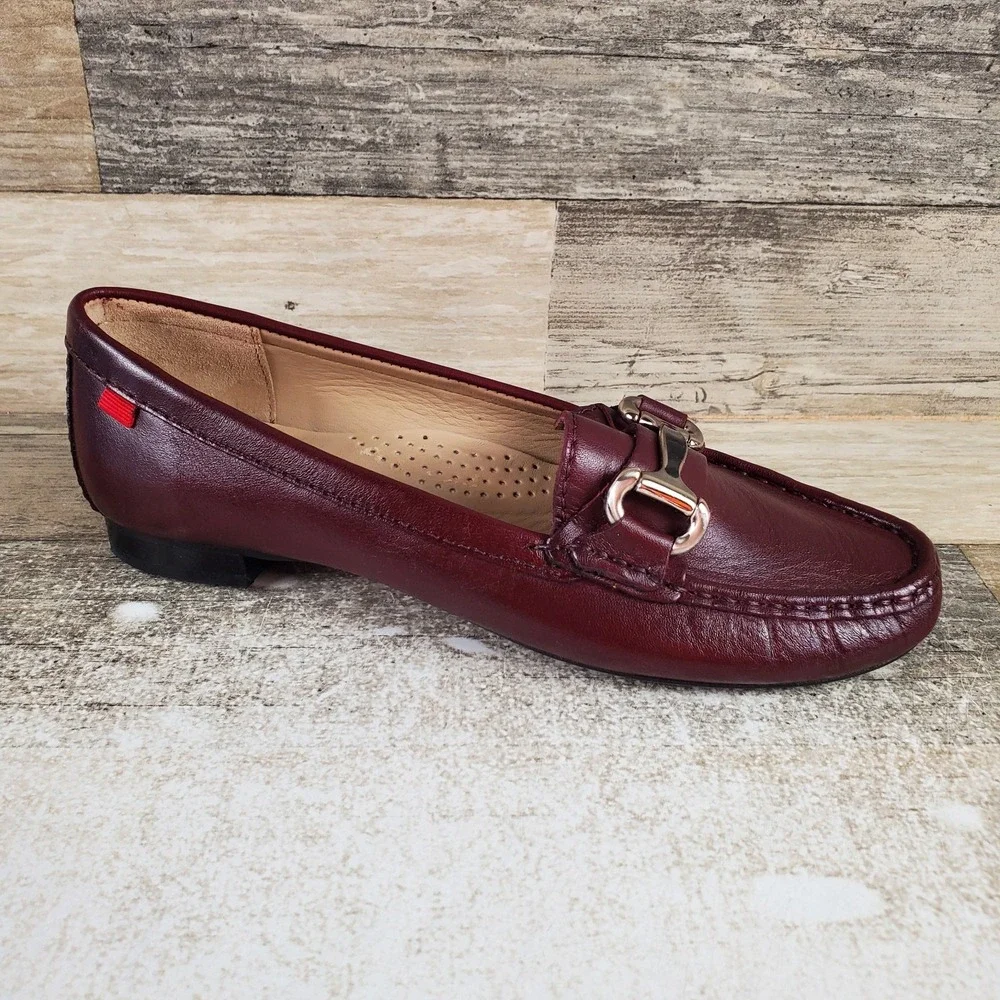 Marc Joseph New York Grand Street Womens Loafer Shoes Sz 6 Burgundy Leather